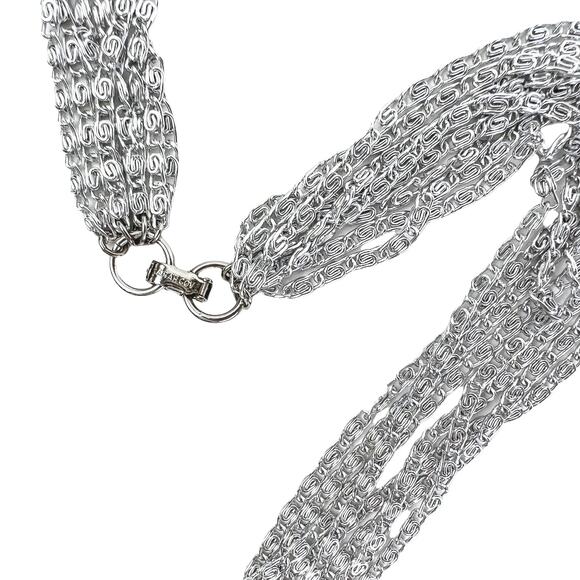 Sarah Coventry Silvery Cascade Multi Strand Necklace 18" Original Box Vintage - Picture 7 of 13